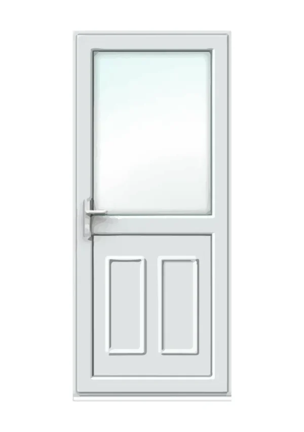 Half Glazed uPVC Single Door - Clinton Panel