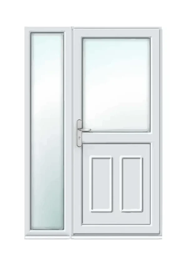 Half Glazed uPVC Single Door - Clinton Panel with Side Panel