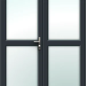 Anthracite Grey French Door with Midrails - Made to Measure