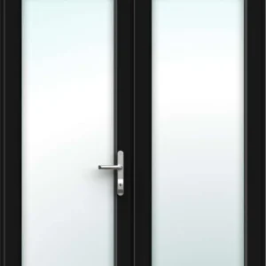 Black French Doors with Top Panel - Made to Measure