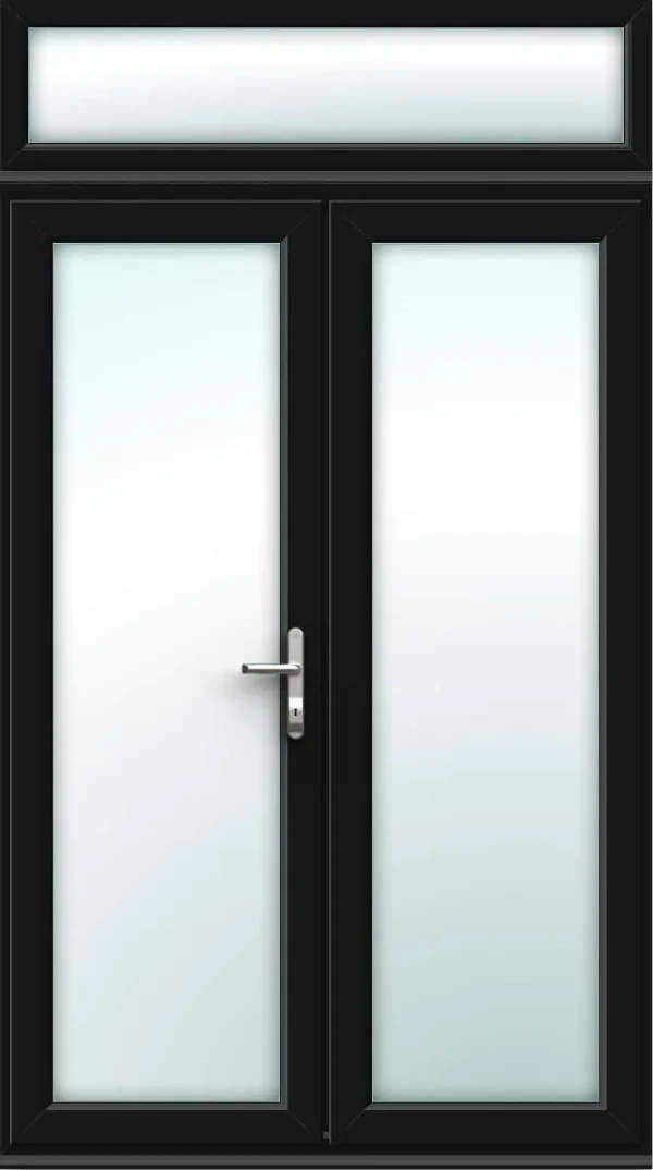 Black French Doors with Top Panel - Made to Measure
