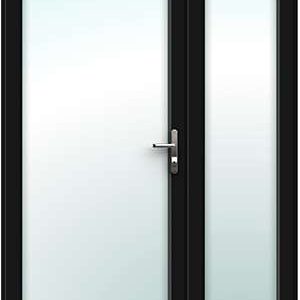 Offset Black French Doors - Made to Measure
