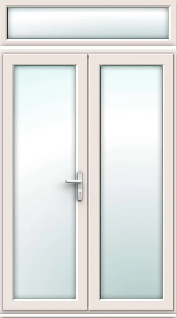 Cream French Doors with Top Panel - Made to Measure
