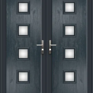 French Door with Hayes Four Glazed Panel - Anthracite Grey