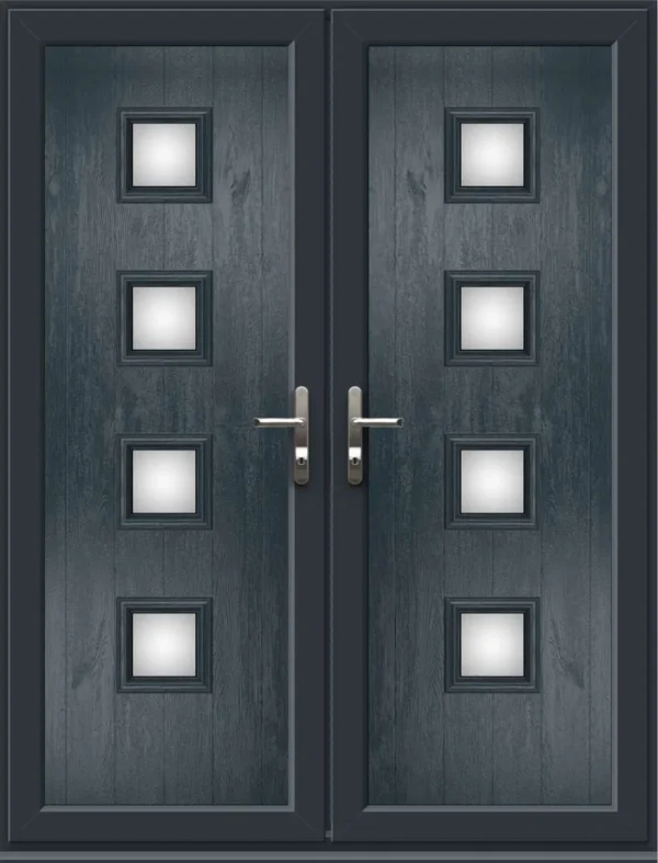 French Door with Hayes Four Glazed Panel - Anthracite Grey