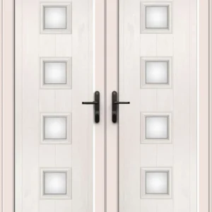 French Door with Hayes Four Glazed Panel - Cream