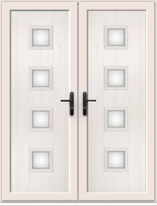 French Door with Hayes Four Glazed Panel - Cream