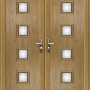 French Door with Hayes Four Glazed Panel - Irish Oak