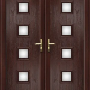 French Door with Hayes Four Glazed Panel - Rosewood