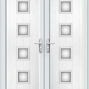 French Door with Hayes Four Glazed Panel - White