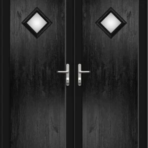 French Door with Woodrow Diamond Glazed Panel - Black