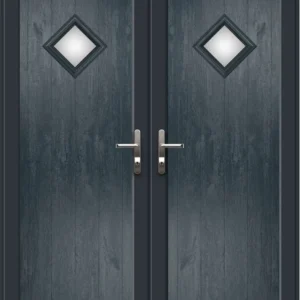 French Door with Woodrow Diamond Glazed Panel - Anthracite Grey