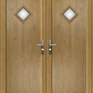 French Door with Woodrow Diamond Glazed Panel - Irish Oak