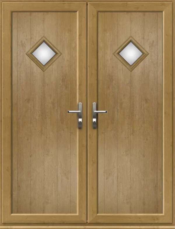 French Door with Woodrow Diamond Glazed Panel - Irish Oak