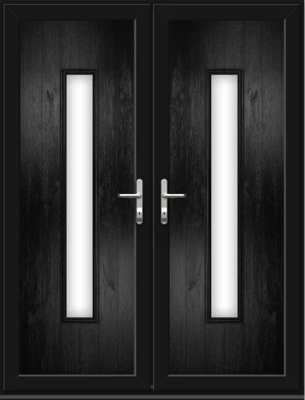 French Door with a Woodrow Long Panel - Black
