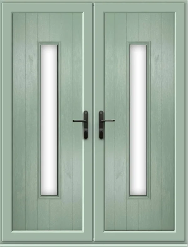 French Door with a Woodrow Long Panel - Chartwell Green