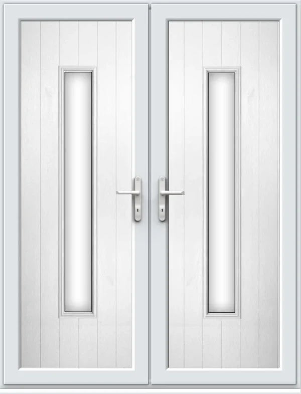 French Door with a Woodrow Long Panel - White