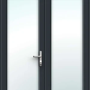 Anthracite Grey French Doors with Top Panel - Made to Measure