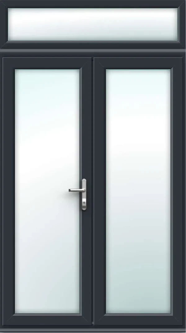 Anthracite Grey French Doors with Top Panel - Made to Measure