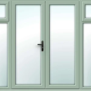 Chartwell Green French Doors with Opening Side Panels - Made to Measure