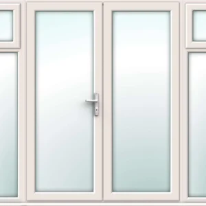Cream French Doors with Opening Side Panels - Made to Measure