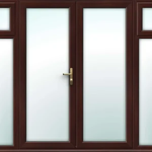 Rosewood French Doors with Opening Side Panels - Made to Measure