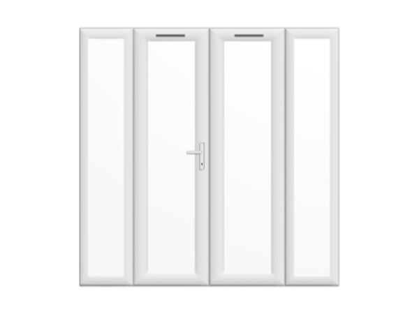 1790mm x 2090mm - White French Doors with Narrow Side Panels