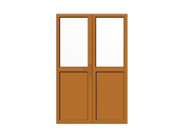 Golden Oak French Door with Half Panel - Made to Measure