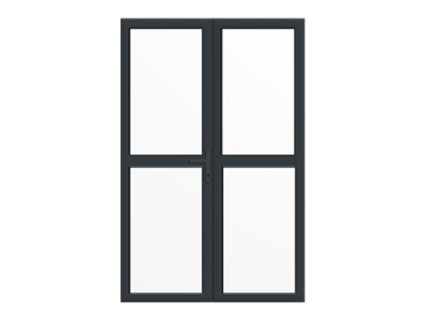 Anthracite Grey French Door with Midrails - Made to Measure