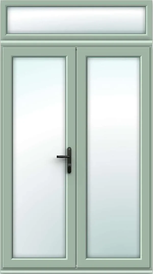 Chartwell Green French Doors with Top Panel – Made to Measure
