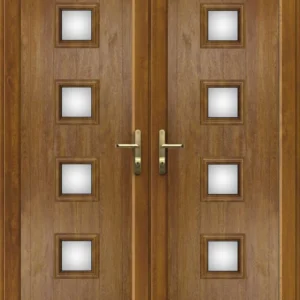 French Door with Hayes Four Glazed Panel - Golden Oak