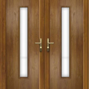 French Door with a Woodrow Long Panel - Golden Oak