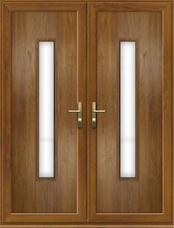 French Door with a Woodrow Long Panel - Golden Oak