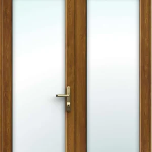 uPVC Golden Oak French Doors with Top Panel – Made to Measure