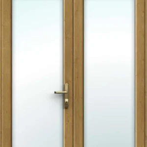 uPVC Irish Oak French Doors with Top Panel – Made to Measure